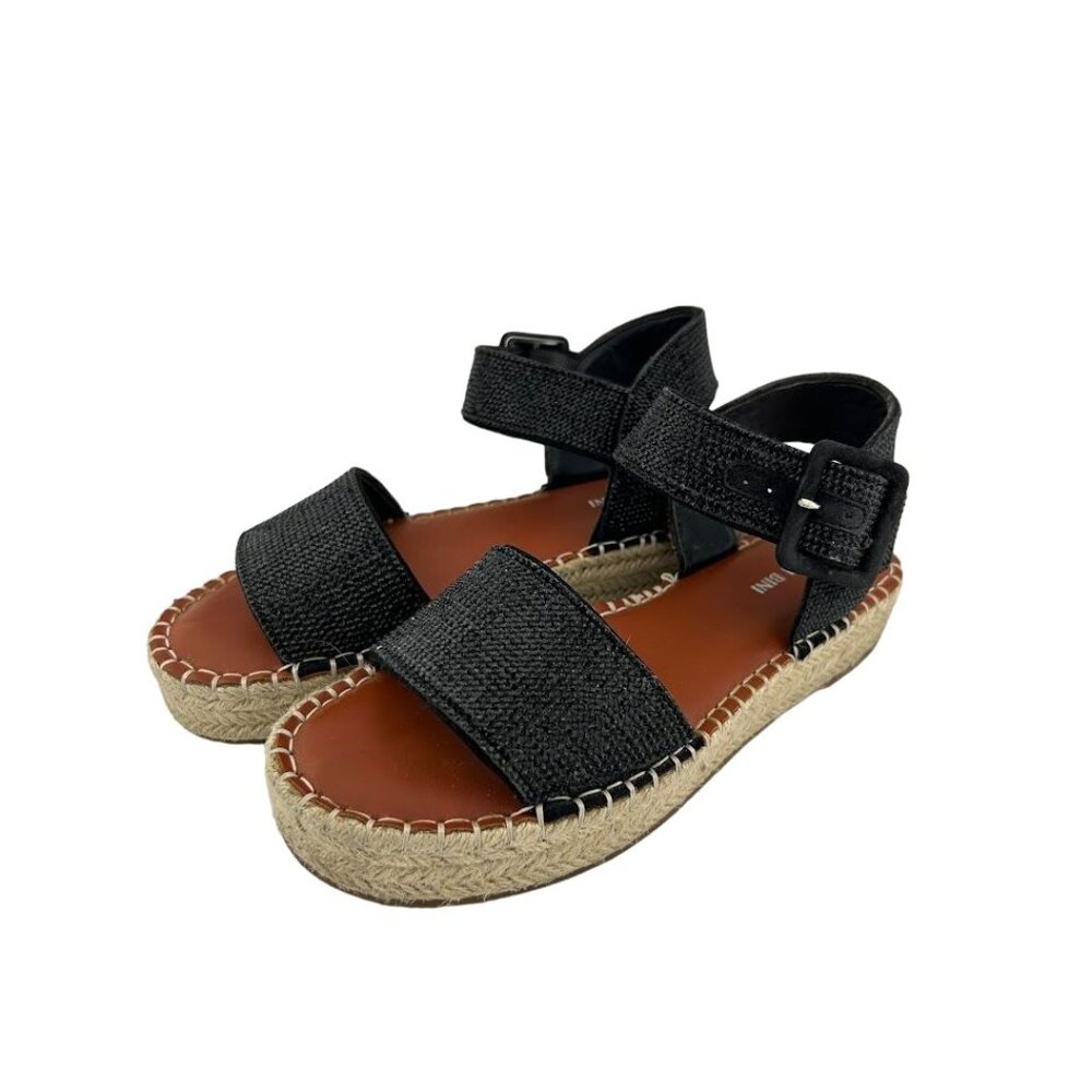 Gianni Bini Black Textured Strap Sandals With Espadrille Soles Size 7.5